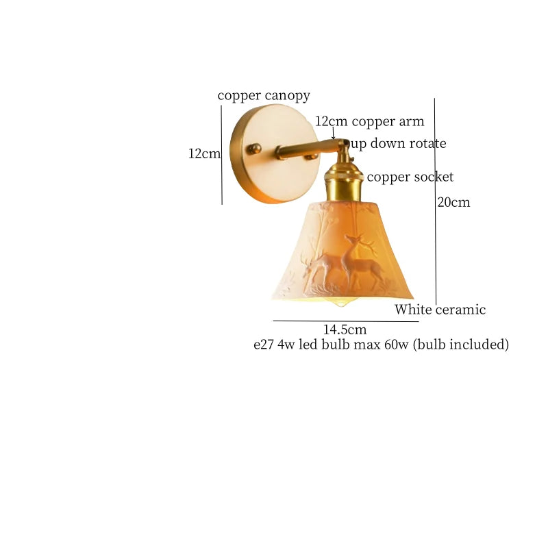 Afralia™ Ceramic LED Wall Sconce - Vintage White, Nordic Minimalism
