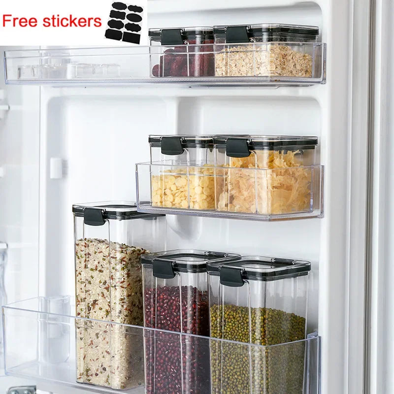 Afralia™ Cereal & Spice Storage Set: Plastic Jars with Lids for Organized Kitchen Raids