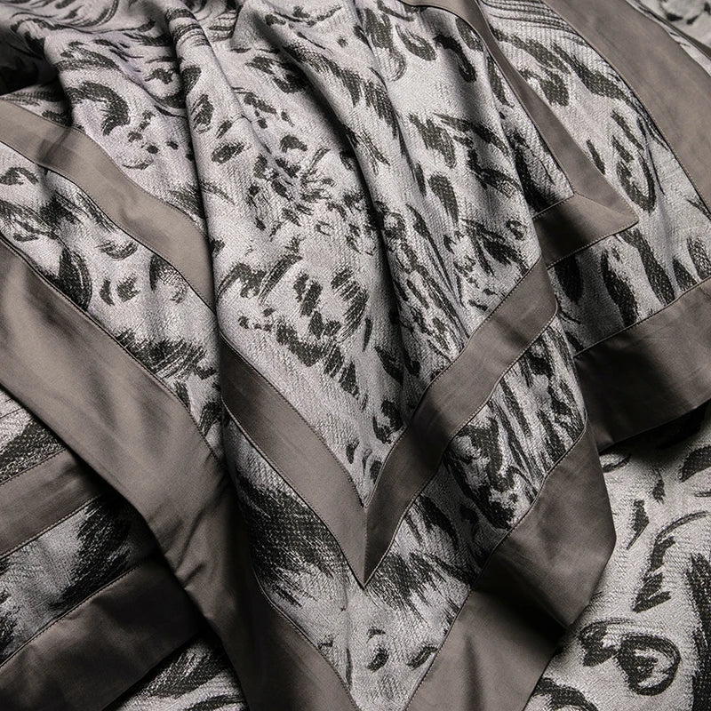 Afralia™ 1000TC Egyptian Cotton Zebra Print Bedding Set with Duvet Cover, Sheet, Pillowcases