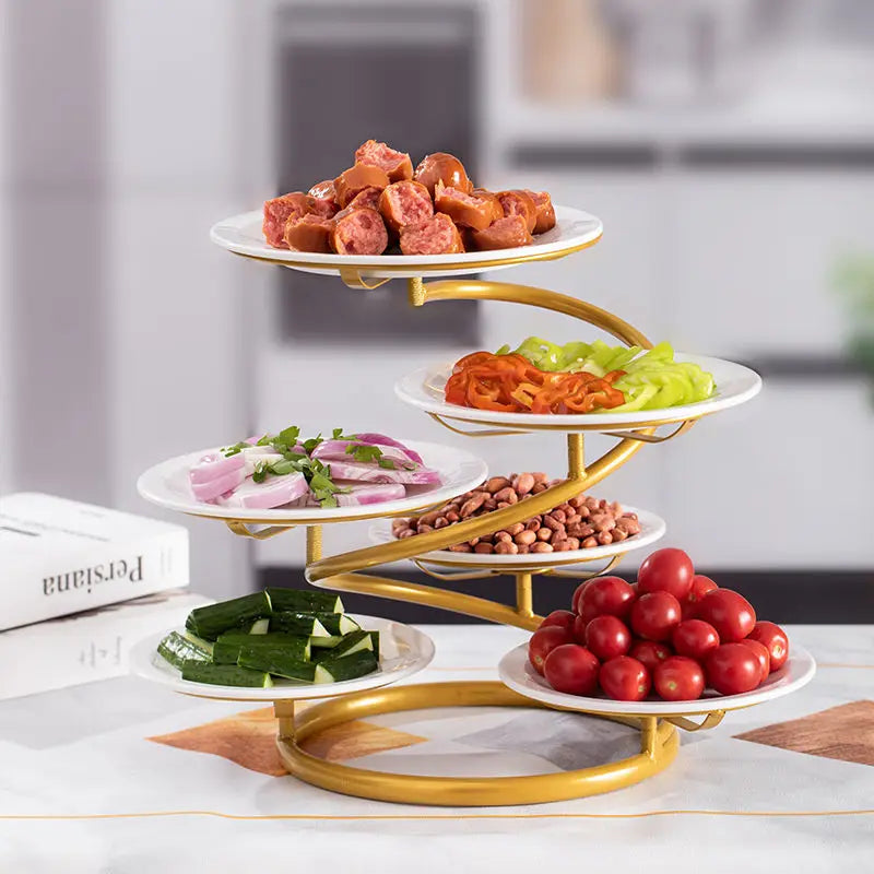 Afralia™ Multilayer Kitchen Side Dish Rack | Provincial Design | Ideal for Cold Dishes