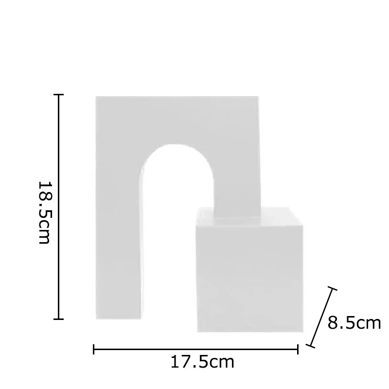 Afralia™ Geometric Metal Sculpture Desk Decoration Arch Modern Crafts Room Decor