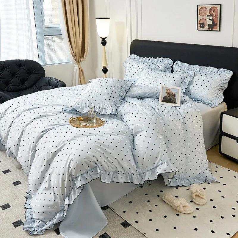 Afralia™ Luxury Silk Floral Bedding Set: Duvet Cover, Fitted Sheet, Pillowcase - Single Size