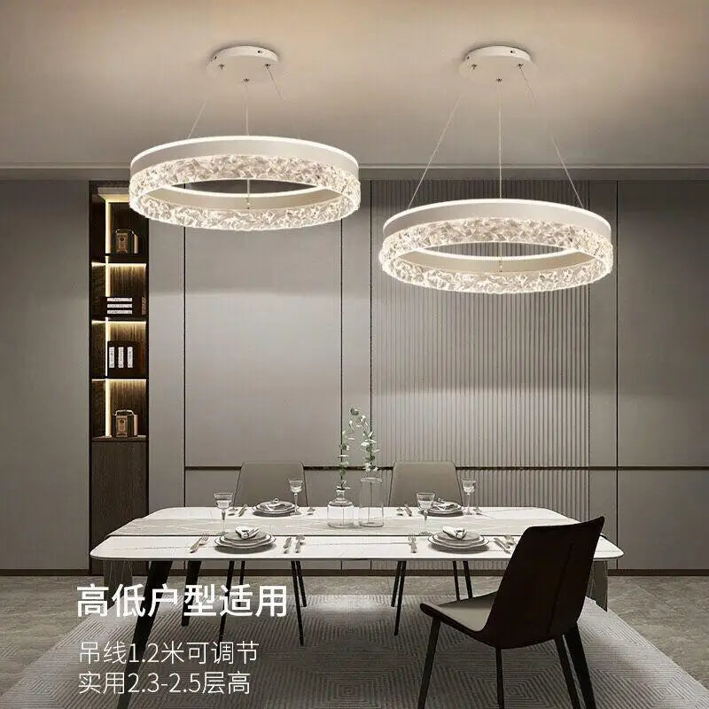 Afralia™ Modern LED Round Ceiling Chandelier for Living Room and Restaurant