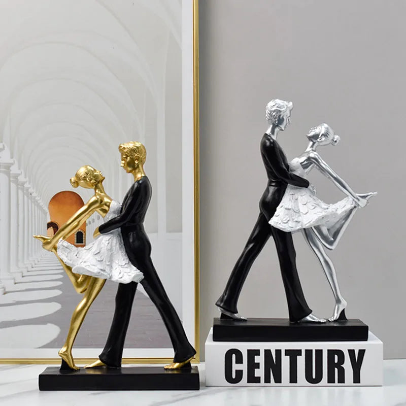 Afralia™ Dancing Couple Sculpture: Romantic Wedding Engagement Figurine for Living Room Bedroom