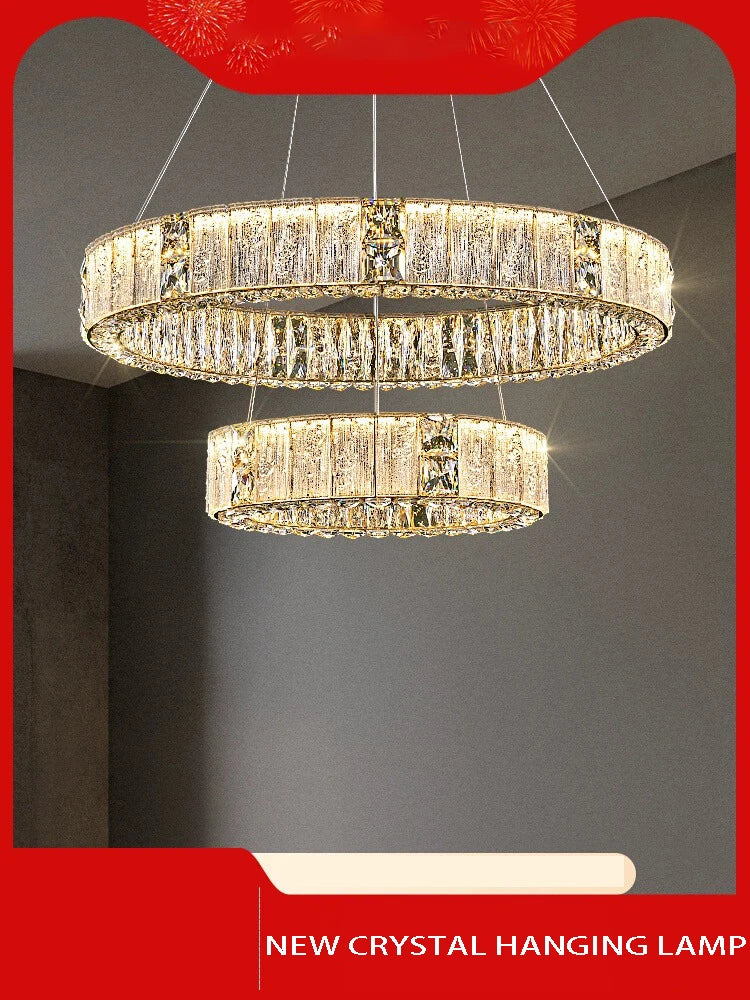 Afralia™ Crystal Ceiling Chandelier | Luxury Glass Hanging Lamps LED Décor