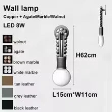 Afralia™ Bronze Marble Copper Wall Lamp for Artistic Indoor Lighting