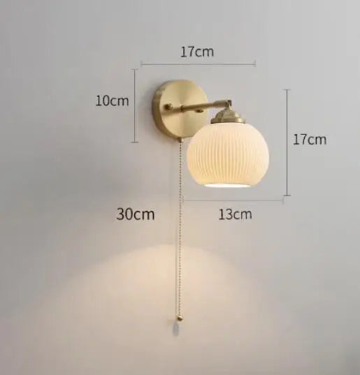 Afralia™ Ceramic Wall Lamp with Knob Switch - Home Lighting