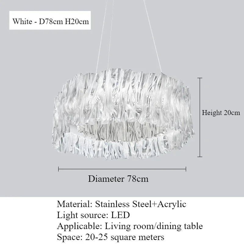 Afralia™ Accordion LED Acrylic Suspension Lamp for Living Room, Bedroom, Restaurant Décor