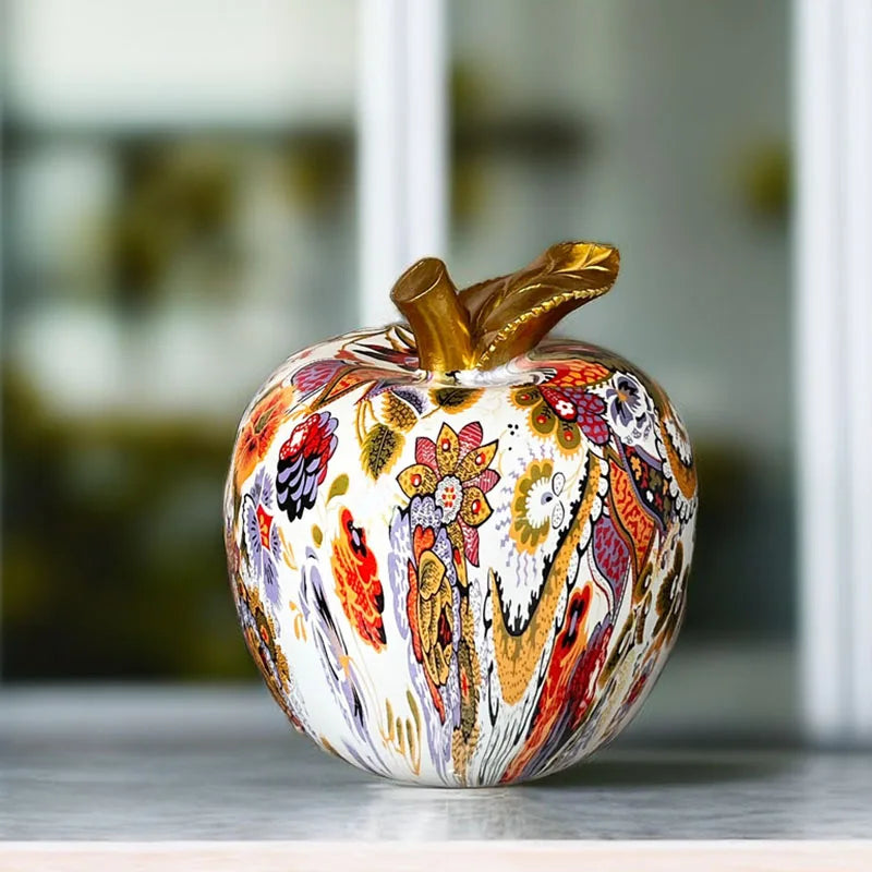 Afralia™ Apple Resin Figure Decorative Ornament for Home Office, Morden Art Craft Decor