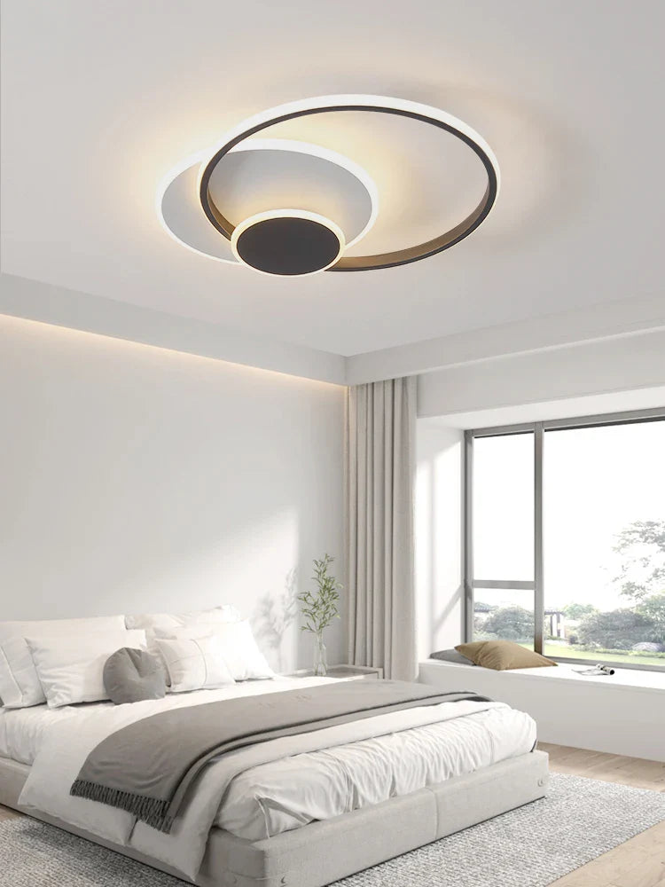 Afralia™ Circles LED Ceiling Lights Modern Minimalism Dimmable Bedroom Lamp Fixtures