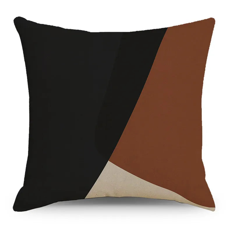 Nordic Abstract Linen Pillow Case Black White Ins Style Afralia™ Home Decor Cover