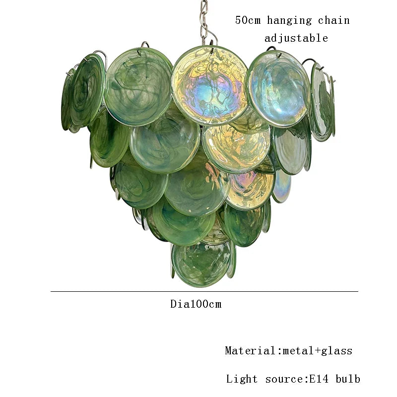 Afralia™ Pink Glass Italian Style Chandelier for Living Room, Dining Room, Girls Room