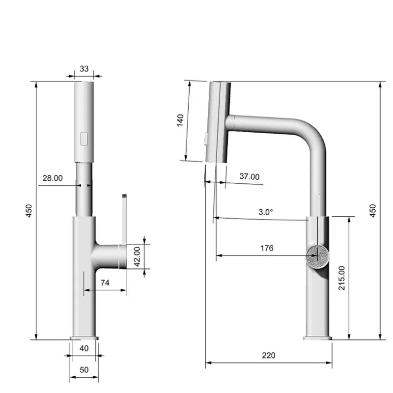 Afralia™ Pull Out Kitchen Faucet with Stream Sprayer Rotation Tap