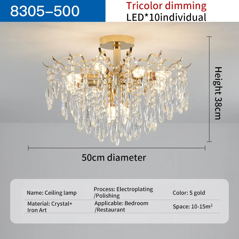 Afralia™ Elegant Crystal Chandelier for Living Room, Dining Room, Bedroom, Villa Hall