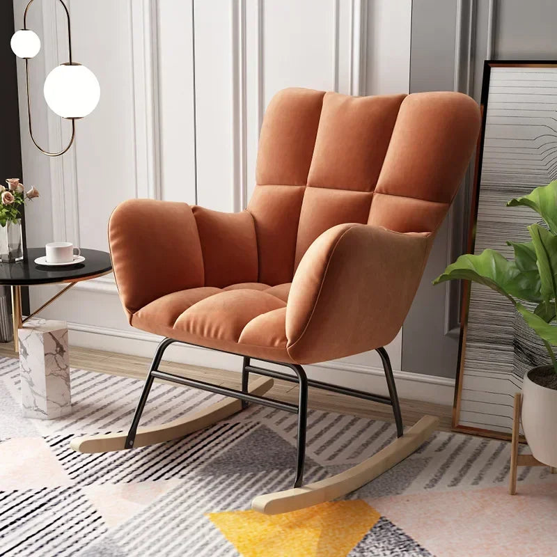 Afralia™ Solid Wood Rocking Chair for Leisure and Comfort at Home