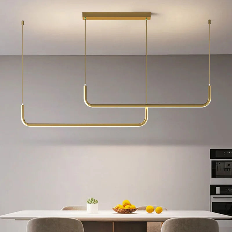 Afralia™ Nordic Minimalist Line Pendant Light for Dining Room Tables and Bar Counters