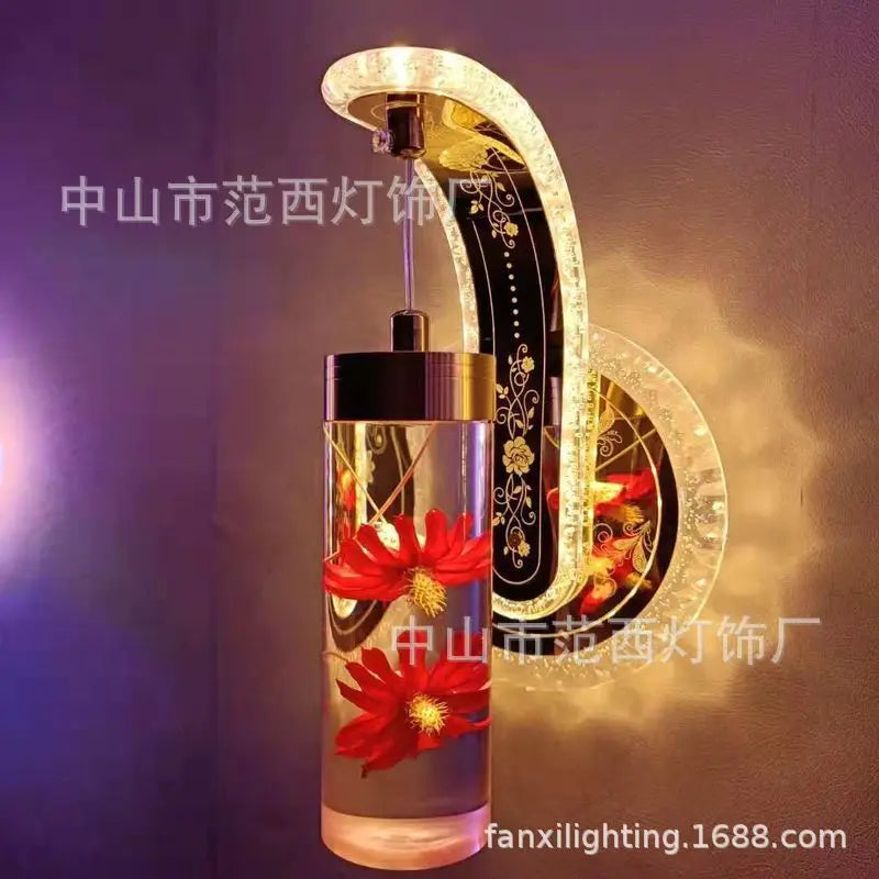 Afralia™ Colorful Pressed Flower Wall Sconce LED Lights