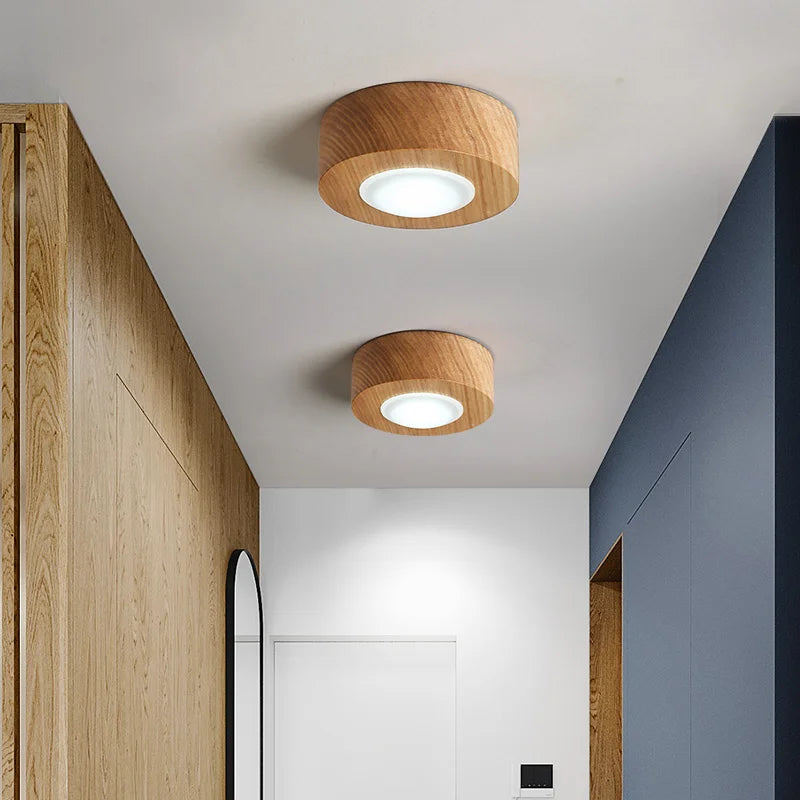 Afralia™ Nordic Wooden Ceiling Lamps - Acrylic LED Lighting for Home Decor