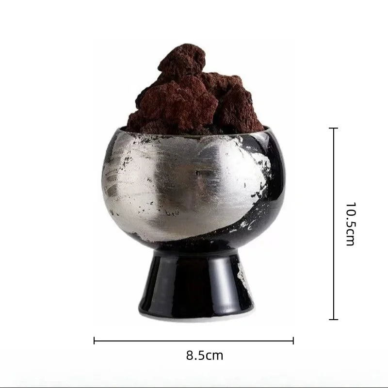 Afralia™ Ceramic Tray Aroma Diffuser High-legged Gold Plate Home Decor