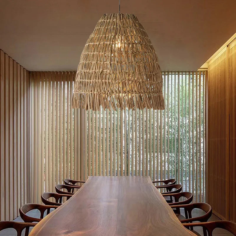 Afralia™ Rattan Weave Pendant Light - Handcrafted Wicker Chandelier for Home Decor