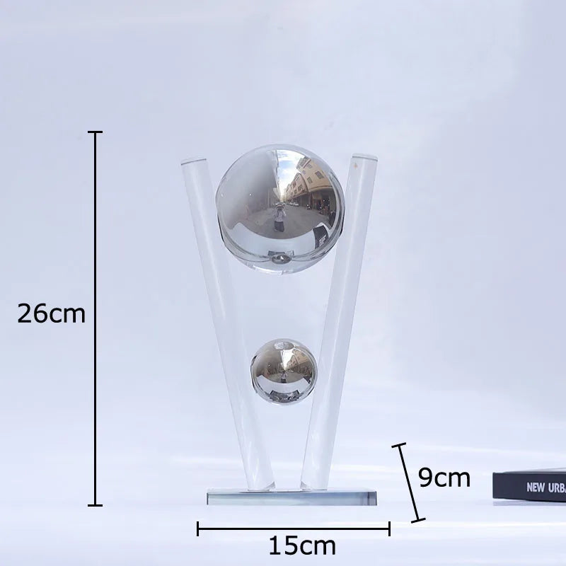 Afralia™ Crystal Sphere Sculpture: Minimalist Decorative Abstract Craft for Modern Home - Geometric Design