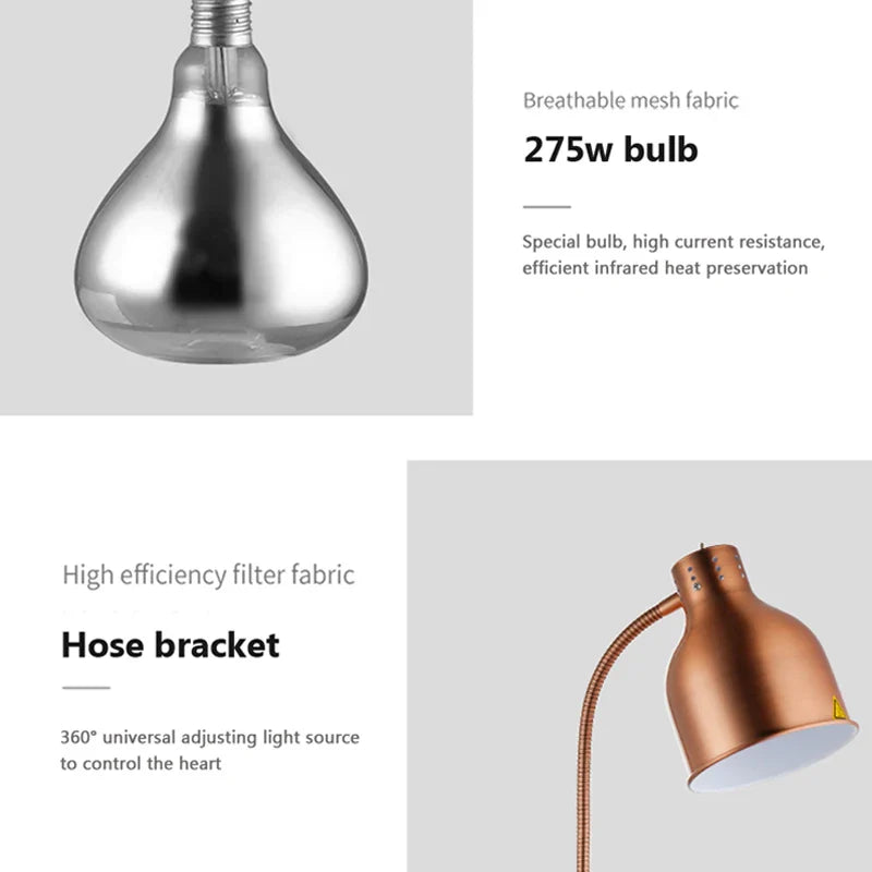 Afralia™ 275W Electric Food Heat Preservation Table Lamp for Kitchen and Restaurant