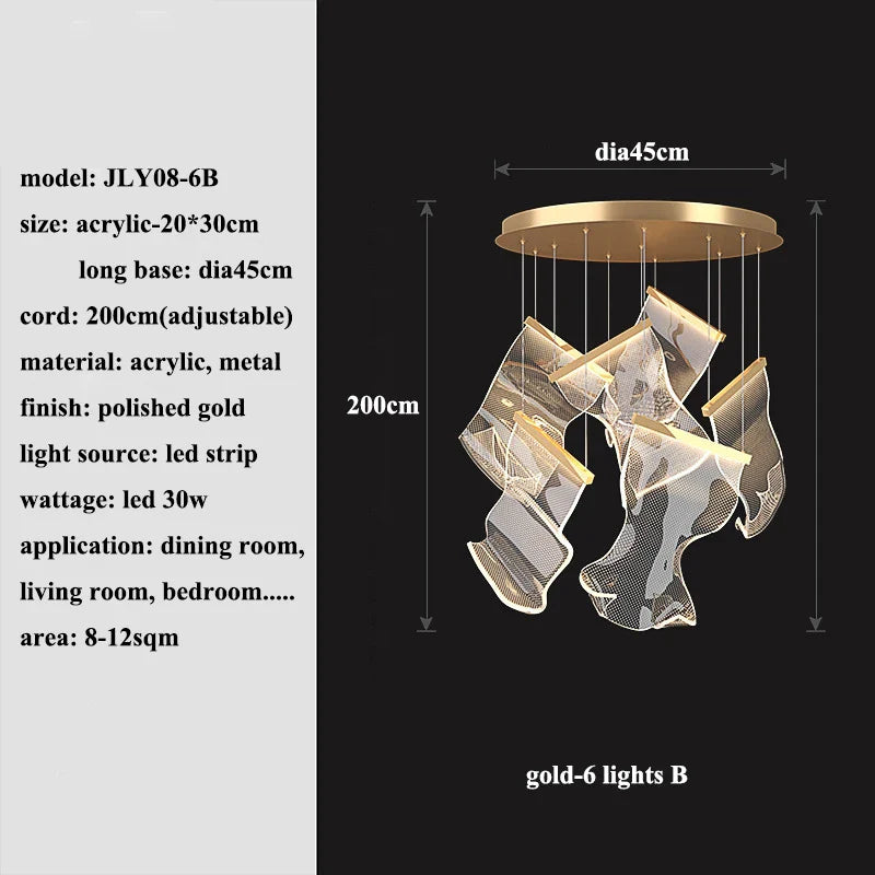 Afralia™ Modern LED Chandeliers for Home Decor & Villa, Living Dining Room Pendant Lights