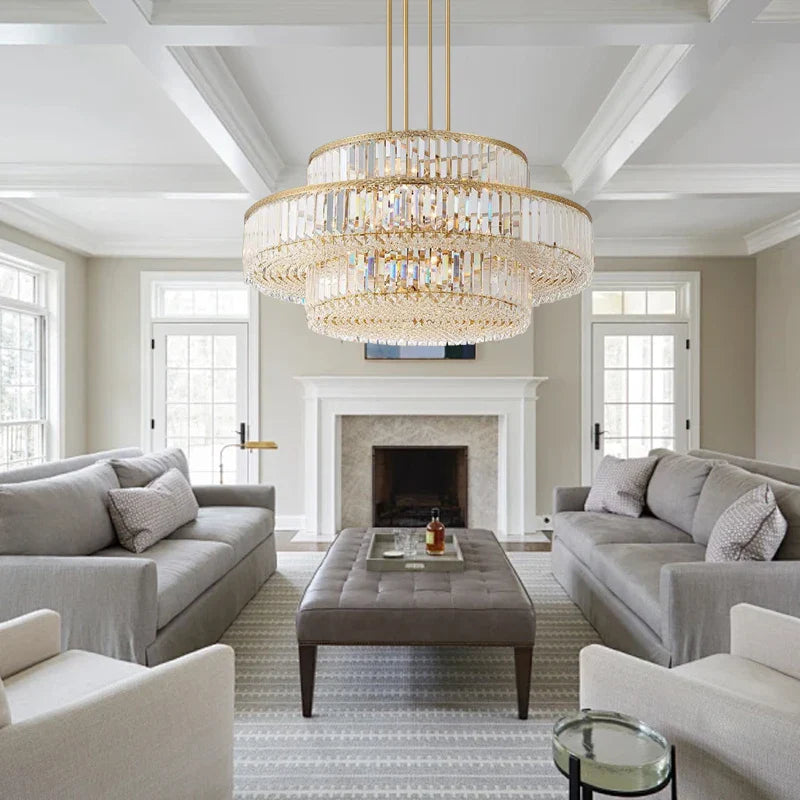 Afralia™ Crystal Round Pendant Lights: Luxury Nordic Living Room Decoration
