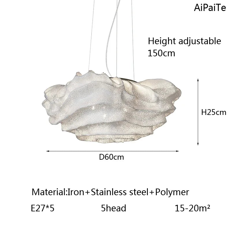 Afralia™ Nevo Cloud Glass Chandelier: Modern LED Pendant Lamp for Home, Restaurant & Kitchen