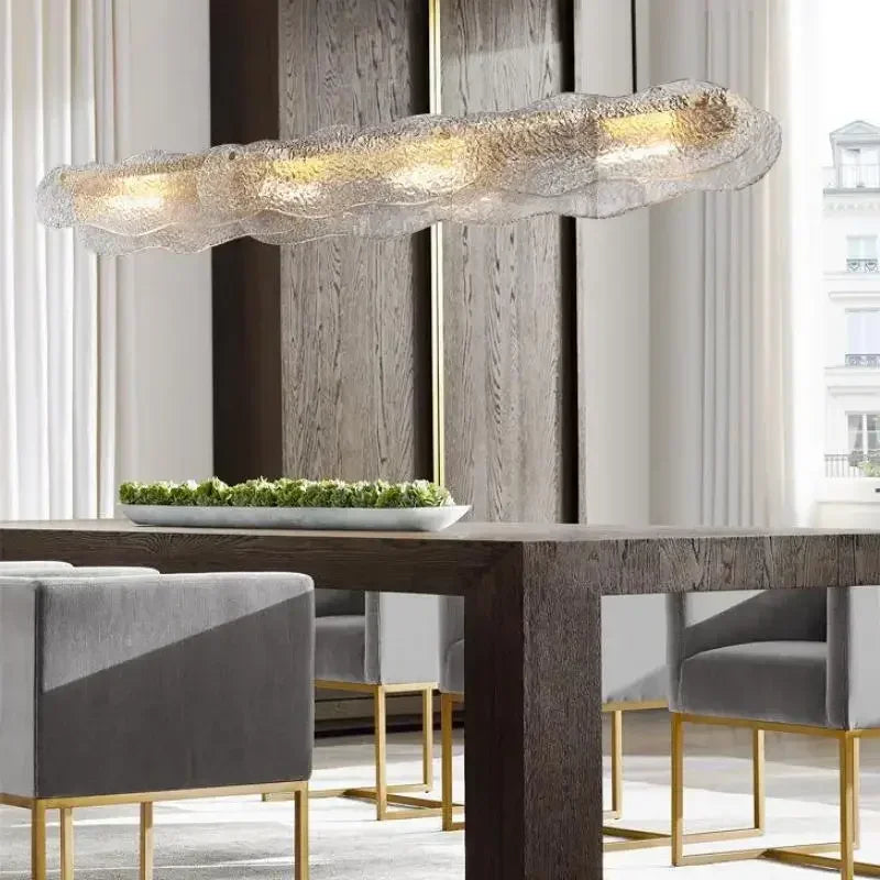Afralia™ Water Ripple Glass Dining Chandelier: Modern Luxury LED Chandelier for Dining Room
