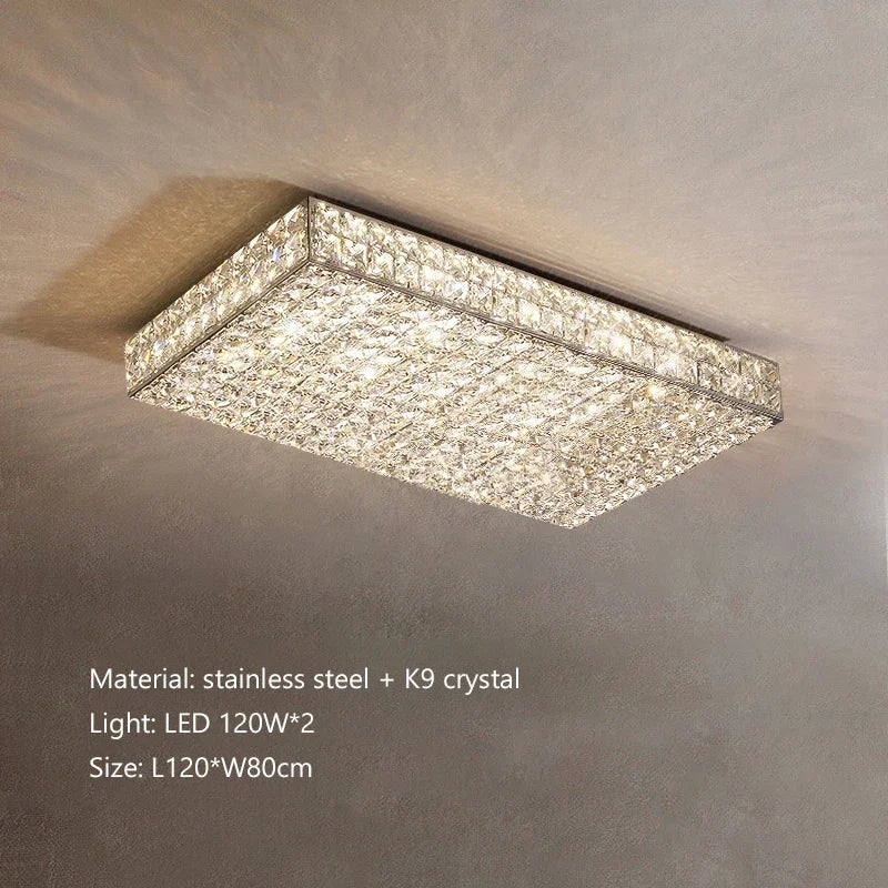 Afralia™ Crystal Led Ceiling Chandelier for Living Room Bedroom Interior Lighting