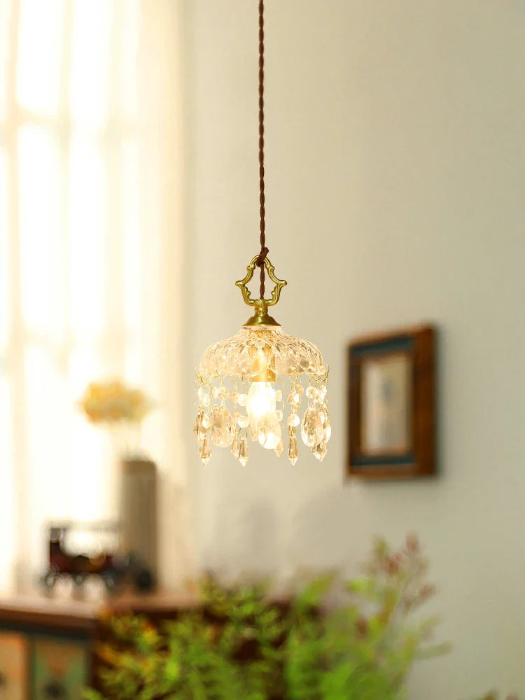 Afralia™ Modern Crystal Glass LED Pendant Light for Cafe, Loft, Bedroom, Living, Dining Room