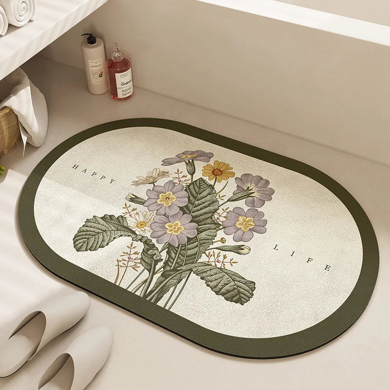 Afralia™ Velvet Bathroom Mat: Soft, Non-slip, Super Absorbent Bath Rug for Quick Drying
