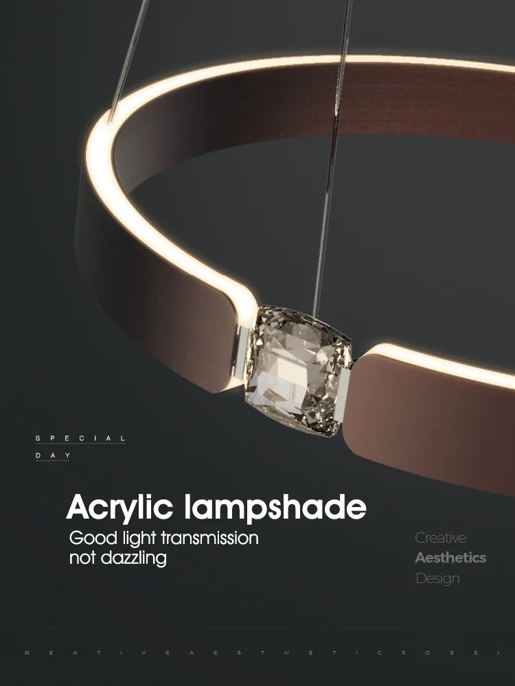 Afralia™ Diamond Ring Chandelier | Nordic Crystal Bedroom and Living Room Luxury Lamp