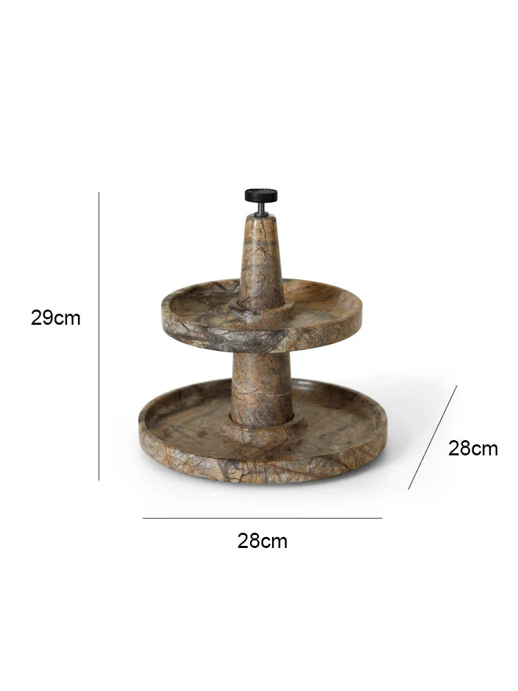 Afralia™ Marble 2 Tier Serving Tray Cupcake Stand Wedding Tea Party Dessert Stand