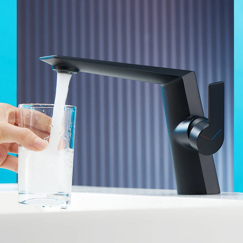 Afralia™ Black Basin Faucet Single Handle Bathroom Sink Mixer Tap