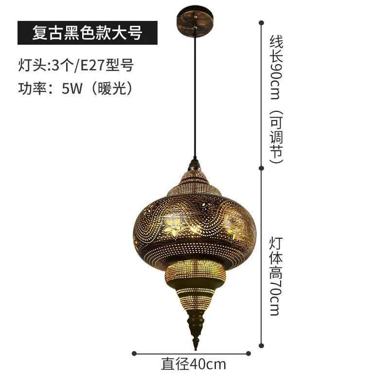 Afralia™ Vintage Iron Art Pendant Lights LED E27 Industrial Thai Hanging Lamps