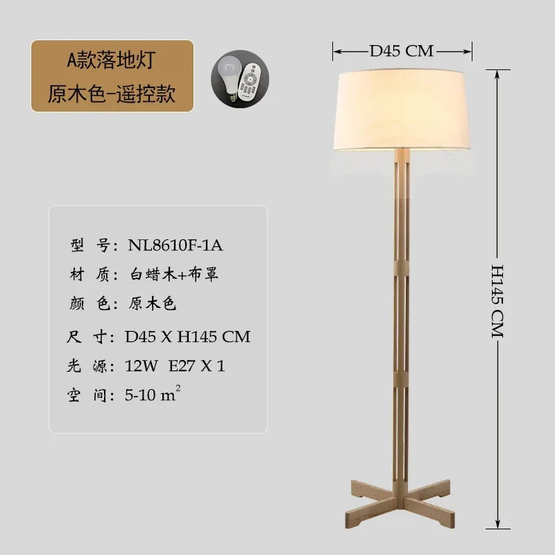 Afralia™ Zen Wood Floor Lamp LED E27 for Living Room Bedroom Sofas Zen Art Decor