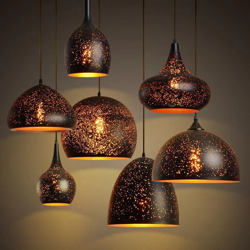 Afralia™ Etched Iron Chandelier Pendant Light Fixture for Dining and Living Room