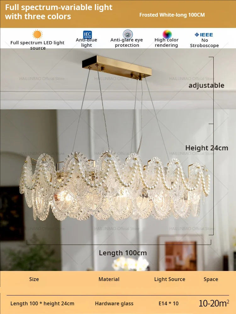 Afralia™ Glass Dining Room Chandelier: Retro French Style for Living & Master Bedroom