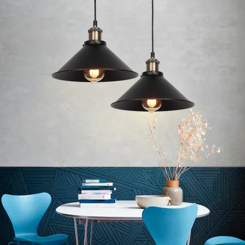 Afralia™ Retro Industrial Black Pendant Light for Kitchen & Restaurant