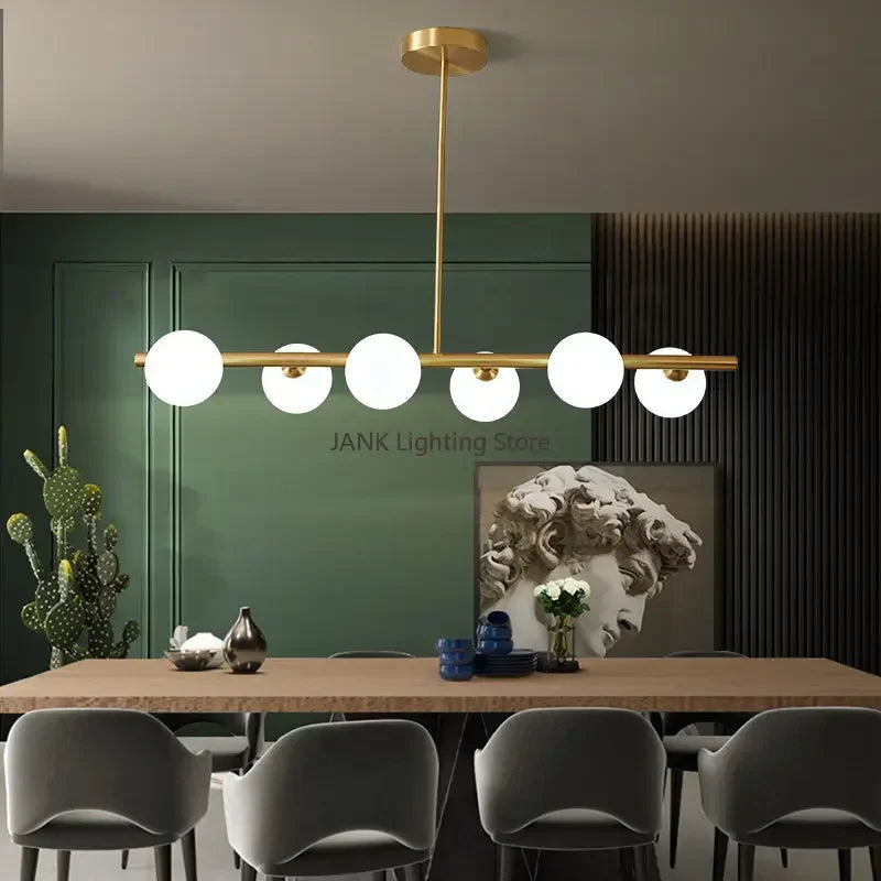 Afralia™ Glass Ball Chandelier - Modern LED Pendant Lamp for Home Decor