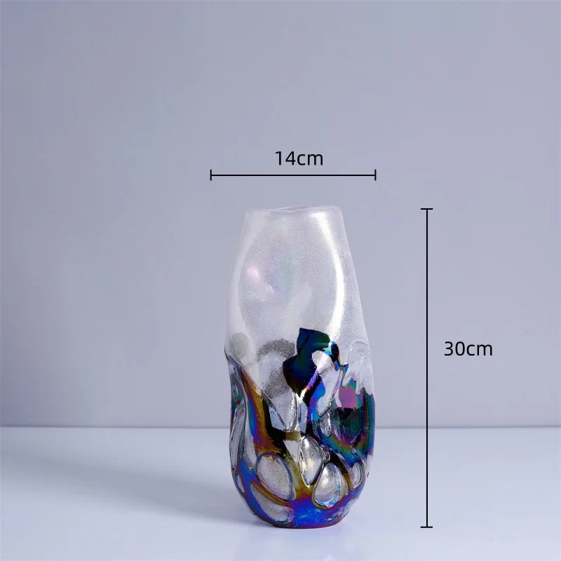 Afralia™ Gradient Glass Vase for Home Decor and Floral Arrangements