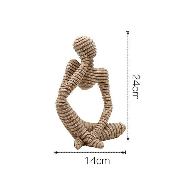 Afralia™ Thinker Statue Sandstone Sculpture Modern Home Office Decor