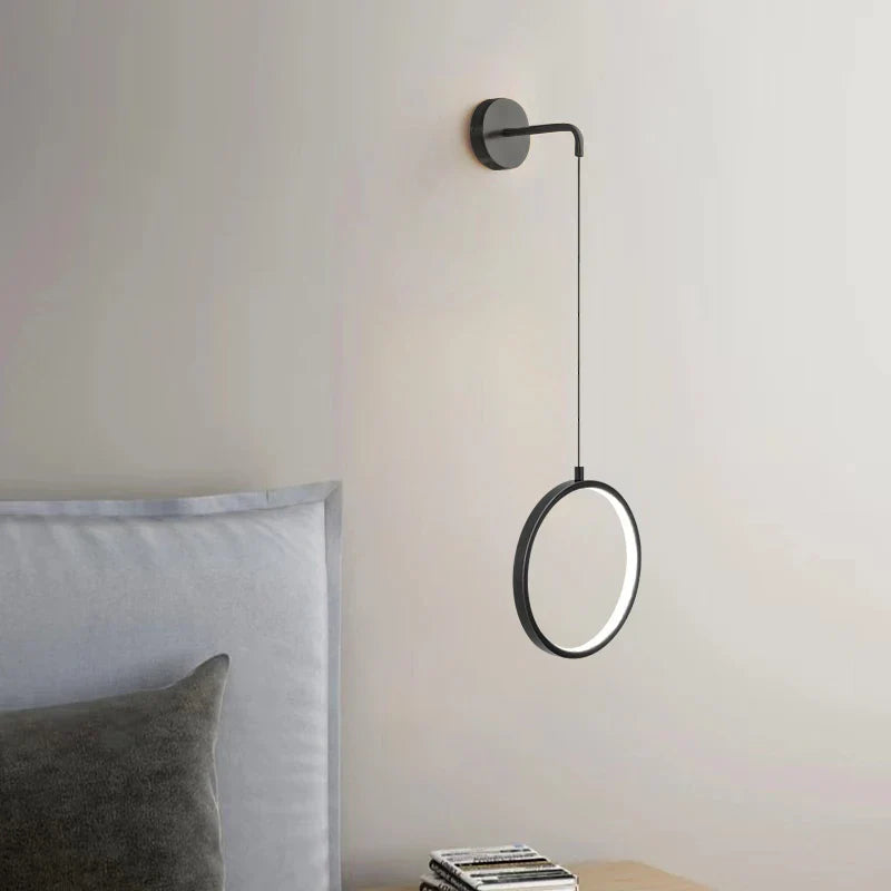 Afralia™ Black Ring LED Wall Lamp - Modern Nordic Style Indoor Light Fixture