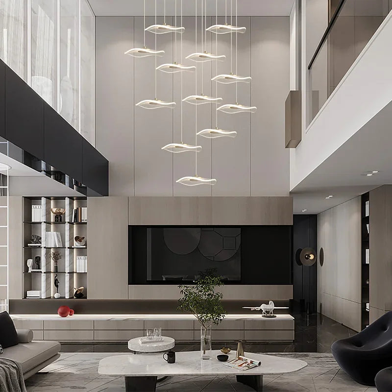 Afralia™ Modern Duplex Chandelier for Luxe Living and Sales Spaces