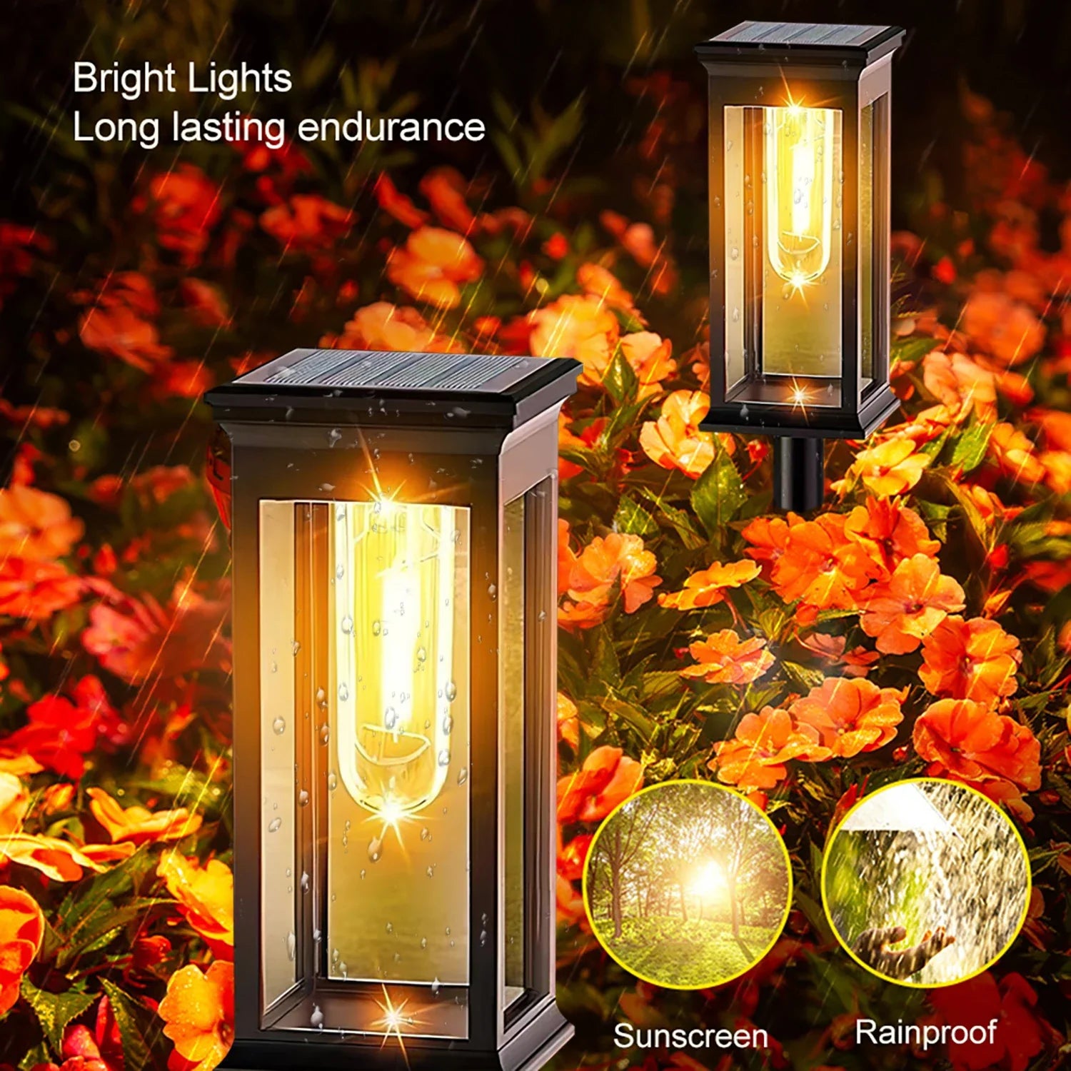Afralia™ Solar Pathway Lights: Tungsten Filament Bulb Outdoor Lighting for Yard, Lawn, Driveway