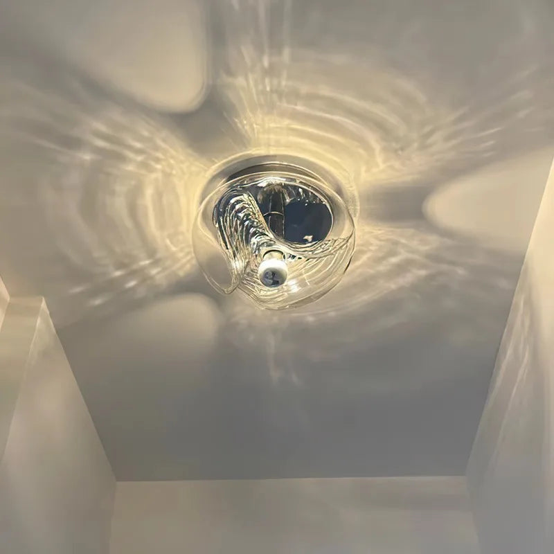 Afralia™ Glass Wall Sconce LED Lamps for Living Room Aisle, Modern Home Decoration Fixture