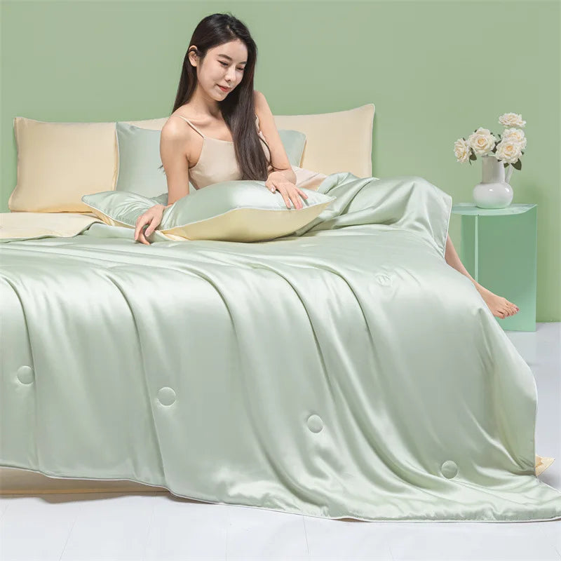 Afralia™ Cool Feel Summer Quilt: Grade A Ice, Extra Soft, Quick Drying Quilted Blanket