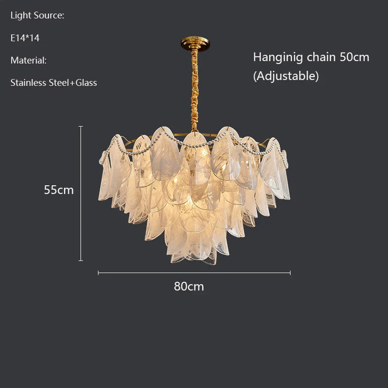 Afralia™ Modern Glass Chandelier for Living Room - Luxury Golden Ceiling Pendant